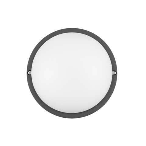 Cвітильник cвітлодіодний VIOLUX НББ ATOM UA  круг антрацит 12W 5000K 1200LM IP44 (1/12) КАРТОН (253353)