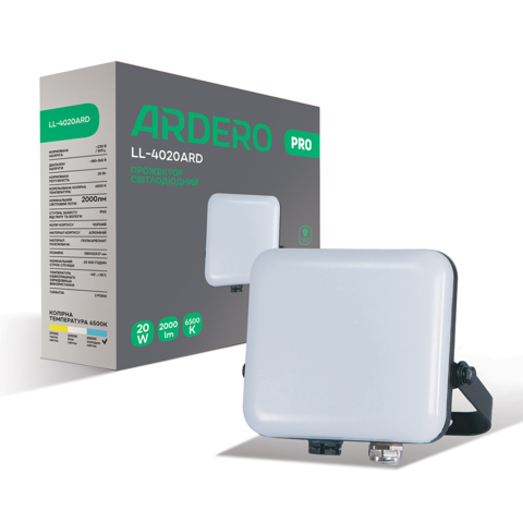 Світлодіодний прожектор Ardero LL-4020ARD PRO 20Вт 6500K чорний
