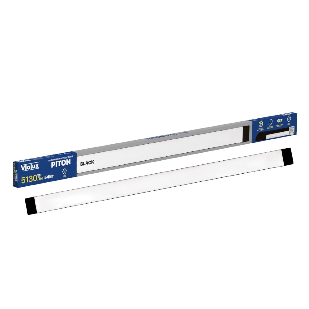Cвітильник cвітлодіодний VIOLUX PITON 54W 6000K 5130Lm 1200mm IP20 чорний (20) (301072)