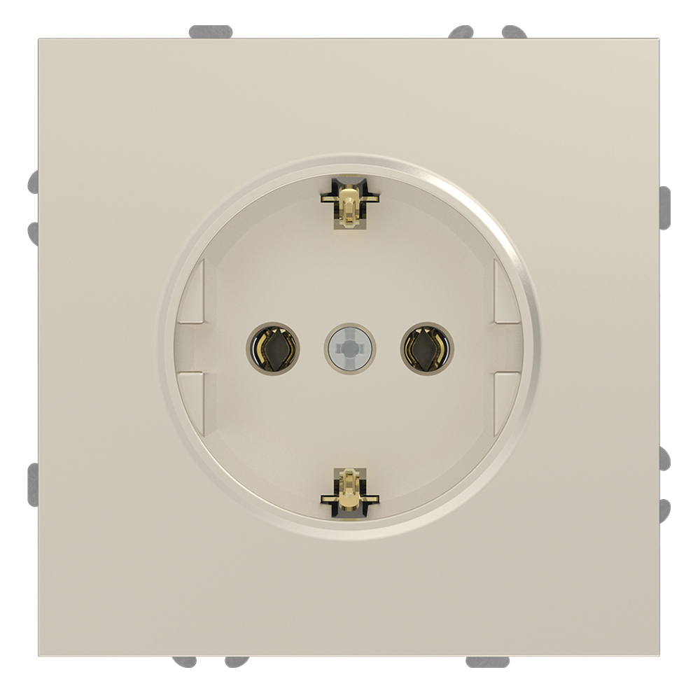 Розетка Ardero ER121-C Soft 16А із заземленням шампань