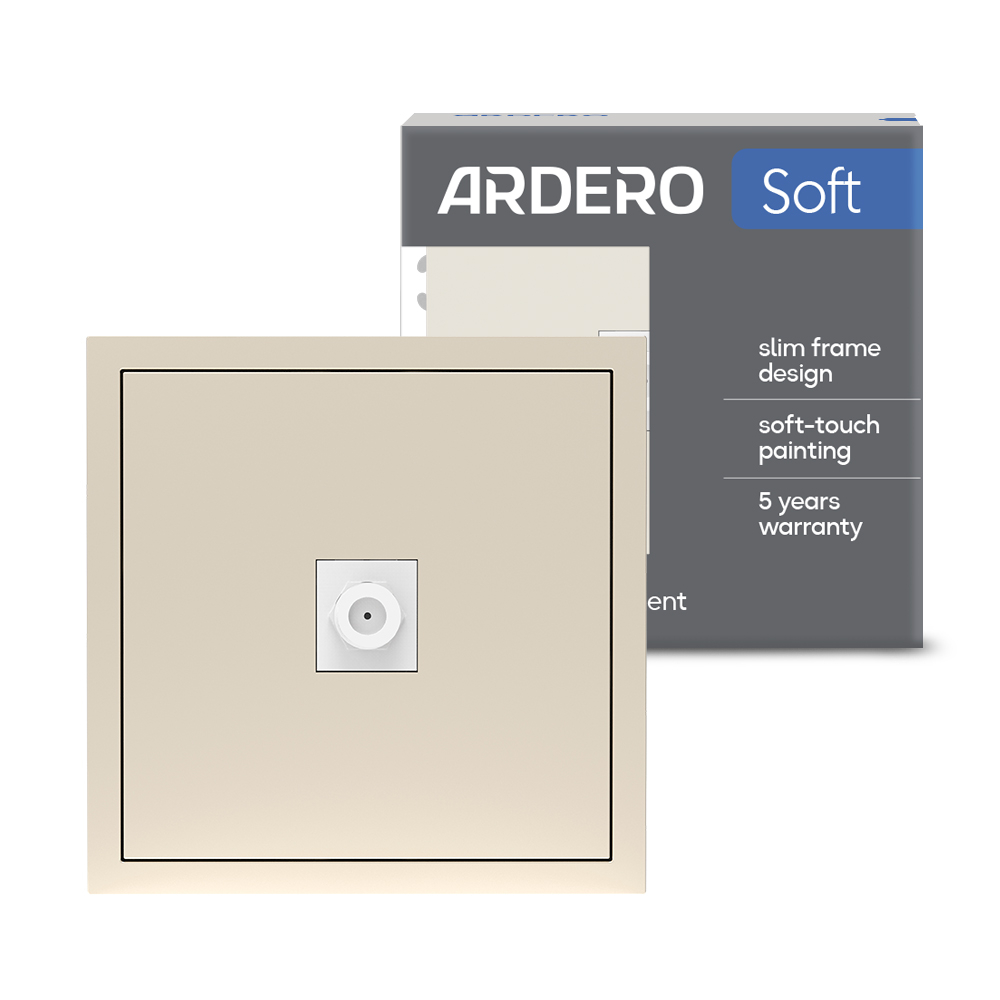 Розетка телевізійна Ardero ER141TV-C Soft шампань