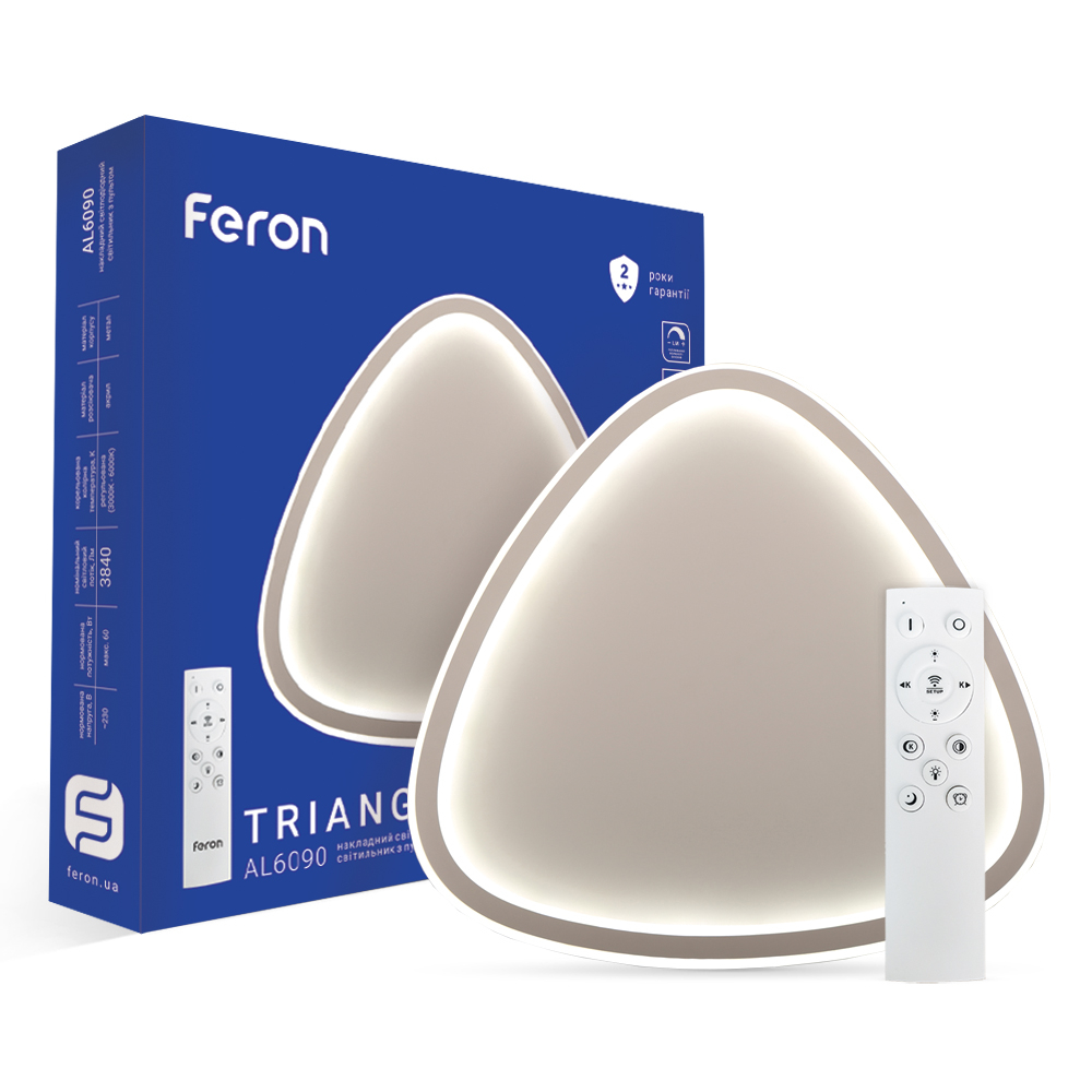Світлодіодна накладна люстра Feron AL6090 TRIANGLE 60Вт білий