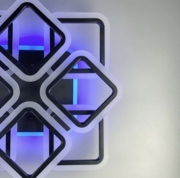 LED люстра на 4+4 ріжки квадратної форми