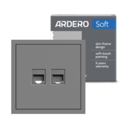 Розетка комп'ютерна подвійна Ardero ER152PC-G Soft сіра