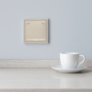 Розетка Ardero ER131-C Soft 16А із заземленням кришкою та шторками шампань