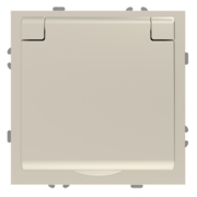 Розетка Ardero ER131-C Soft 16А із заземленням кришкою та шторками шампань