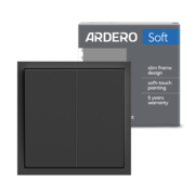 Вимикач 2-клавішний перехресний Ardero EV132-B Soft 10А чорний