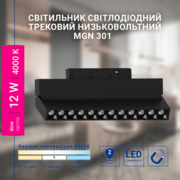 Світлодіодний магнітний трековий світильник Feron MGN301 12Вт 4000K чорний